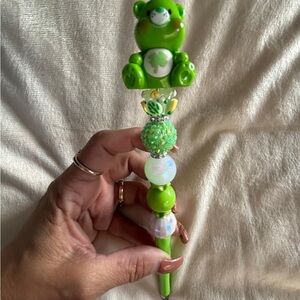 Green Care bear Beaded Pen!